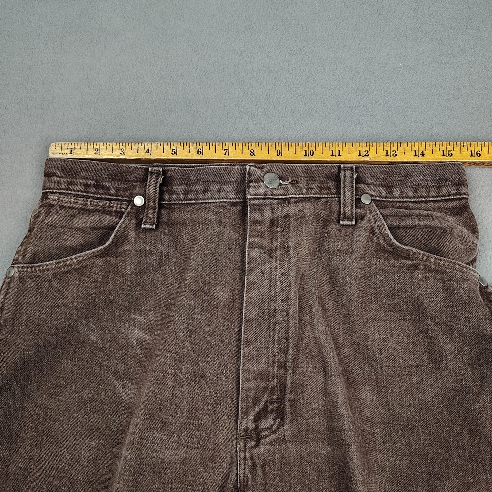 Vintage Wrangler MWZ Jeans 30x30 Cocoa Brown Denim Cowboy Cut Rodeo USA Made 90s - Picture 6 of 10